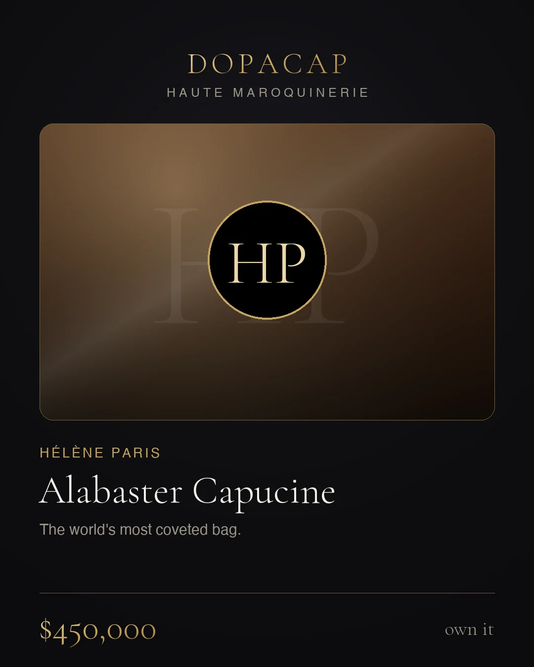 Hélène Paris Alabaster Capucine — $450,000