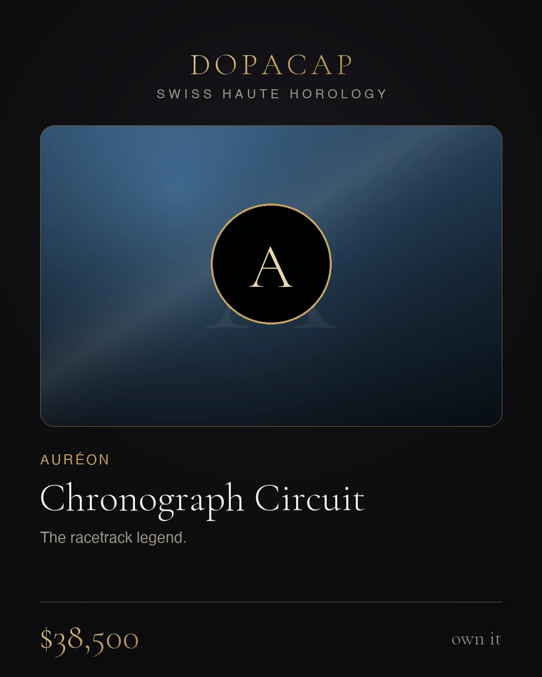 Auréon Chronograph Circuit — $38,500